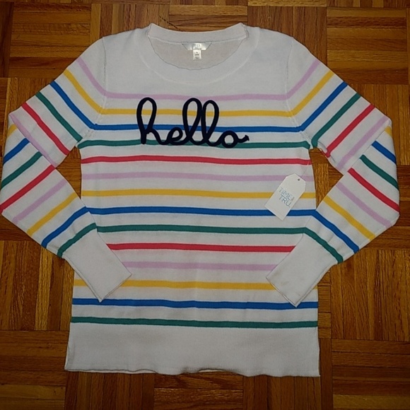 Hello rainbow stripe sweater - Picture 2 of 3